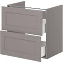 ENHET Base CB F Washbasin W 2 Drawers, White/Concrete Effect