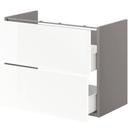 ENHET Base CB F Washbasin W 2 Drawers, White/Concrete Effect