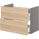 ENHET Base CB F Washbasin W 2 Drawers, White/Concrete Effect
