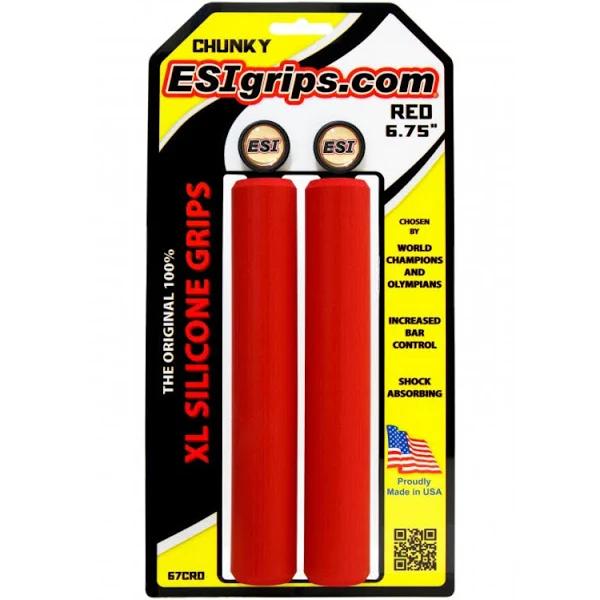 ESI XL 6.75" Chunky Silicone Grips (Colour: Red)
