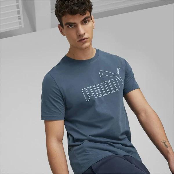 Essentials Elevated Men's T-Shirt in Dark Night, Size 2XL, Cotton/Polyester by Puma