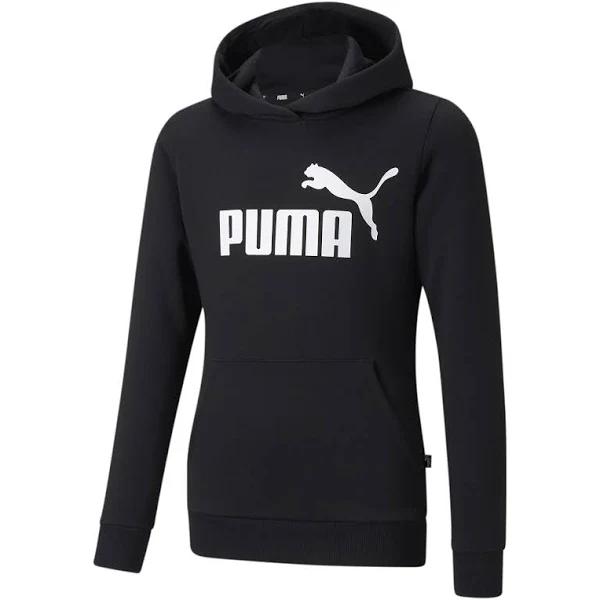 Essentials Logo Hoodie - Girls 8-16 Years in Black, Size 6, Cotton by Puma