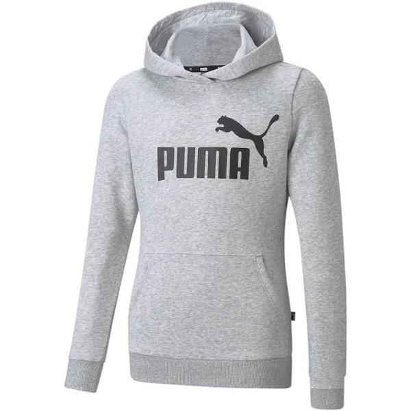 Essentials Logo Hoodie - Girls 8-16 Years in Light Gray Heather, Size 4T, Cotton by Puma