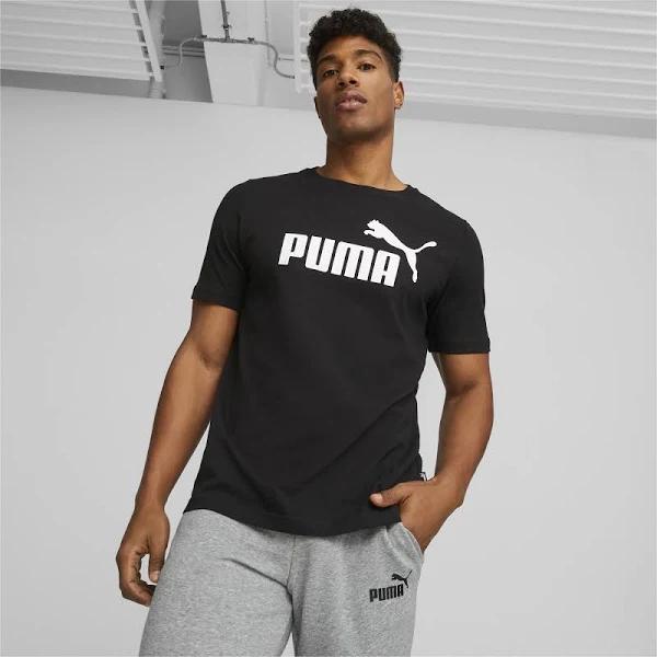 Essentials Logo Men's T-Shirt in Black, Size XL, Cotton/Polyester by Puma