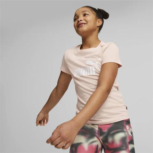 Essentials Logo T-Shirt - Youth 8-16 Years in Rose Dust, Size 3T, Cotton by Puma