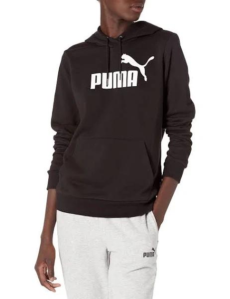 Essentials Logo Women's Hoodie in Black, Size XL, Cotton by Puma