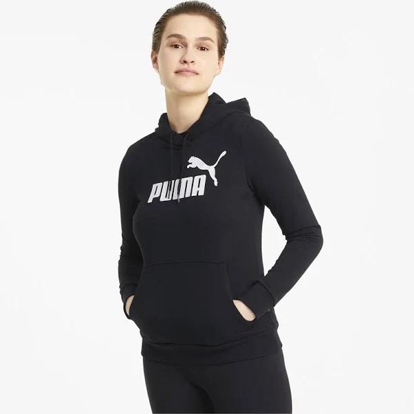 Essentials Logo Women's Hoodie in Black, Size XS, Cotton by Puma