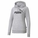 Essentials Logo Women's Hoodie in Light Gray Heather, Size Medium, Cotton by Puma