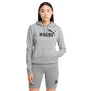 Essentials Logo Women's Hoodie in Light Gray Heather, Size Small, Cotton by Puma