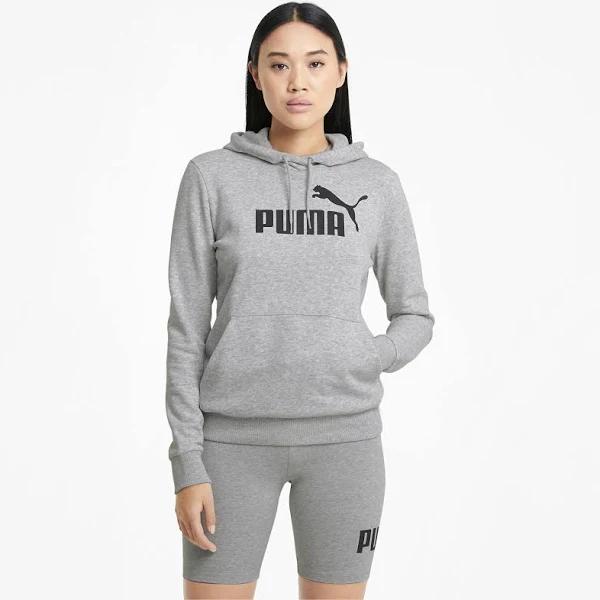 Essentials Logo Women's Hoodie in Light Gray Heather, Size XL, Cotton by Puma