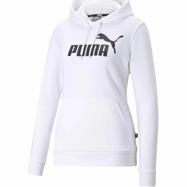 Essentials Logo Women's Hoodie in White, Size Medium, Cotton by Puma