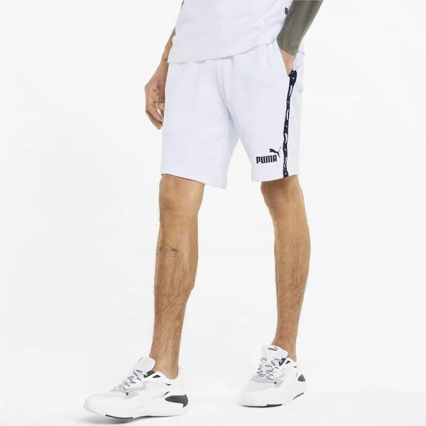 Essentials+ Tape Men's Shorts in White, Size XL, Cotton/Polyester by Puma