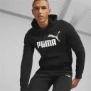 Essentials+ Two-Tone Big Logo Men's Hoodie in Black/White, Size 2XL, Cotton by Puma
