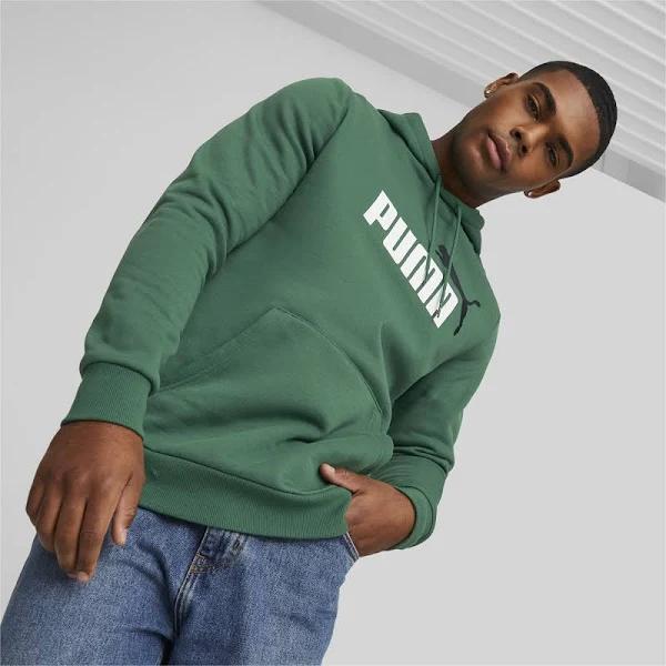 Essentials+ Two-Tone Big Logo Men's Hoodie in Vine, Size Small, Cotton by Puma