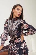 Esther & Co. Amalee Dress - Black Floral XXL