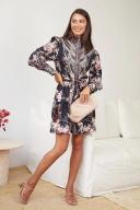 Esther & Co. Amalee Dress - Black Floral XXL