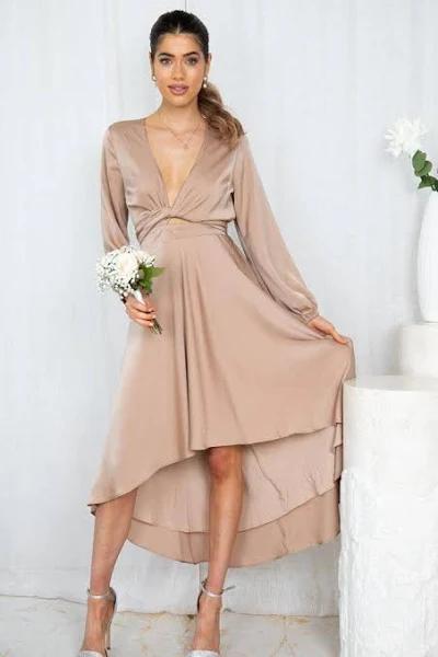 Esther & Co. Bryleigh Dress - Mocha XS