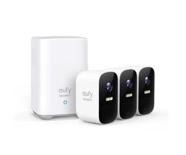 eufy Security eufyCam 2C Pro 2K Security Kit 3Pack + HomeBase 2