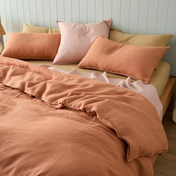 Eve Linen | Clay Quilt Cover | Super King | Sheet Society