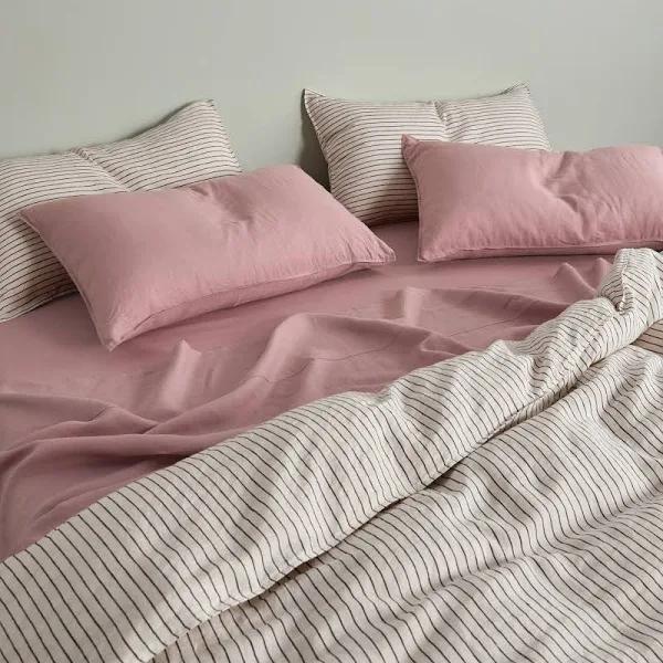 Eve Linen | Mauve Pillowcases | King Size / Set of 2 | Sheet Society