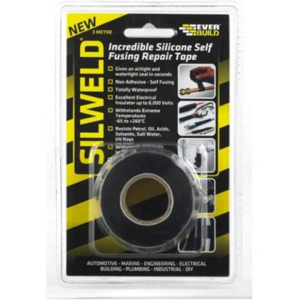 Everbuild Silweld Silicone Self Fusing Tape - Black - 3M