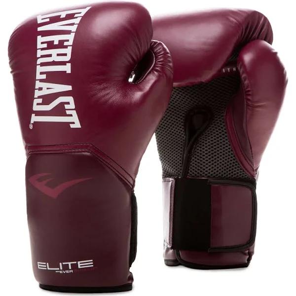 Everlast Unisex Pro Styling Elite Boxing Gloves Training Durable Performance Wine 12oz