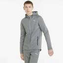 Evostripe Full-Zip Men's Hoodie in Medium Gray Heather, Size Small, Cotton by Puma