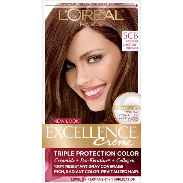 Excellence Permanent Color, Warmer, Medium Chestnut Brown 5CB