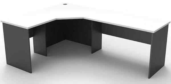 Express Corner Workstation Home Office Desk White & Ironstone - 2100 x 1500 x 600