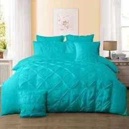 Fabric Fantastic Diamond Pintuck Super King Size Quilt/Doona/Duvet Cover Set - Teal