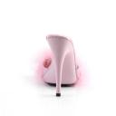 Fabulicious POISE-501F Baby Pink Satin-Marabou Fur/Baby Pink Size 9