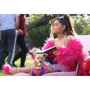 Fabulicious POISE-501F Blue Satin-Marabou Fur/Blue Size 10