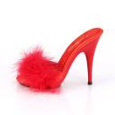 Fabulicious POISE-501F Blue Satin-Marabou Fur/Blue Size 13