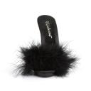 Fabulicious POISE-501F Blue Satin-Marabou Fur/Blue Size 13