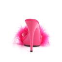 Fabulicious POISE-501F Blue Satin-Marabou Fur/Blue Size 13