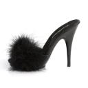 Fabulicious POISE-501F Blue Satin-Marabou Fur/Blue Size 13