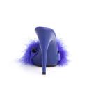 Fabulicious POISE-501F Blue Satin-Marabou Fur/Blue Size 13