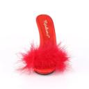 Fabulicious POISE-501F Blue Satin-Marabou Fur/Blue Size 13