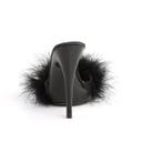 Fabulicious POISE-501F Blue Satin-Marabou Fur/Blue Size 9