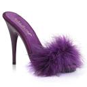 Fabulicious POISE-501F Purple Satin-Marabou Fur/Purple Size 14