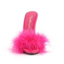 Fabulicious POISE-501F Purple Satin-Marabou Fur/Purple Size 14