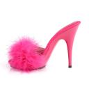 Fabulicious POISE-501F Purple Satin-Marabou Fur/Purple Size 14
