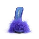 Fabulicious POISE-501F Purple Satin-Marabou Fur/Purple Size 14
