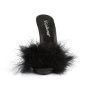 Fabulicious POISE-501F White Satin-Marabou Fur/White Size 13