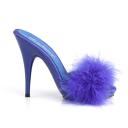 Fabulicious POISE-501F White Satin-Marabou Fur/White Size 13