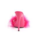 Fabulicious POISE-501F White Satin-Marabou Fur/White Size 13