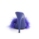 Fabulicious POISE-501F White Satin-Marabou Fur/White Size 13