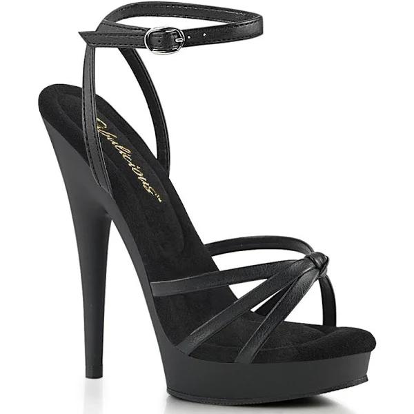Fabulicious SULTRY-638 Black Faux Leather/Black Matte Size 11