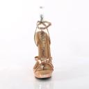 Fabulicious SULTRY-638 Rose Gold Metallic Pu/Rose Gold Chrome Size 6