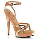 Fabulicious SULTRY-638 Rose Gold Metallic Pu/Rose Gold Chrome Size 7
